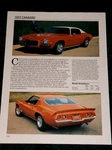 1972 Chevy Camaro Spec Sheet Info Photo Print Rs 396 Z28 Z/28 350 307. Fixed Price $8.54.