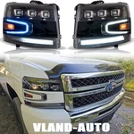 Black Fit 2007-2013 Chevy Silverado Led Projector Headlights Drl W/dynamic Lh+rh. Fixed Price $539.99.