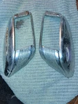 (2) Vintage 1941 Lincoln Zephyr Tail Light Chrome Bezels. Fixed Price $35.00.
