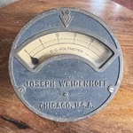 Huge Vintage Joseph Weidenhoff Dc Voltmeter Gauge Steampunk Antique Movie Prop. Fixed Price $119.00.