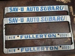 Nos Sav-u Subaru Fullerton California License Frames Brat Xt Dl Gl Wagon Jdm. Fixed Price $99.99.