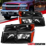 Fit 2004-2012 Chevy Colorado Gmc Canyon Black Headlights+corner Parking Signal. Fixed Price $69.99.
