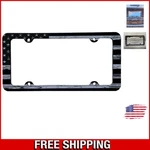 Elegant Grey Wood Grain American Flag License Plate Frame - Universal Fit 6"X12". Fixed Price $15.99.