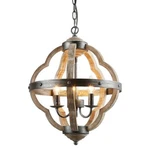 Uolfin Farmhouse Wood 3 Light Cage Chandelier Home Decor 15 Inch Brushed Black. Fixed Price $215.04.