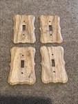 Lot Of 4 Vintage American Switch Plate Wall Cover Faux Maple Wood Grain Metal. Fixed Price $14.95.