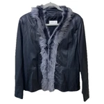 Minuet Black Leather Jacket Faux Fur Collar Trim Women Size Made Uk. Fixed Price $31.55.