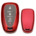 Red W/carbon Fiber Tpu Key Fob Protective Case For Chevry 16-UP Camaro Malibu.... Fixed Price $12.09.