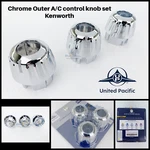 (SET/3) Chrome Ac Heater Control Outer Knobs For 2006+ Kenworth W900, T800, T660. Fixed Price $18.99.