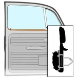 1969 1977 Vw Beetle Sedan Inner Door Window Scraper Whisker Lh 111837475B. Fixed Price $44.95.