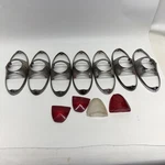 1950S Chevrolet Sedan/car Tail Light Bezels Lot Of 7 And Marker Parts. Fixed Price $100.00.