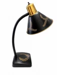 Vtg Black Gold Tole Lamp Flexible Gooseneck Hollywood Regency Mcm. Fixed Price $63.96.